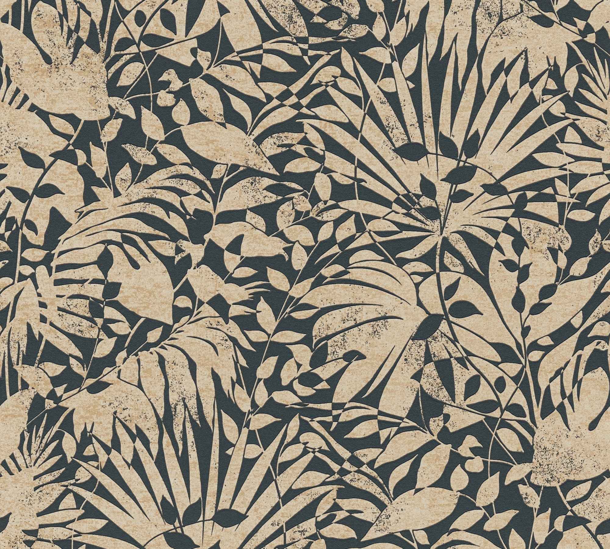 Hochwertige Vliestapete Gold Floral