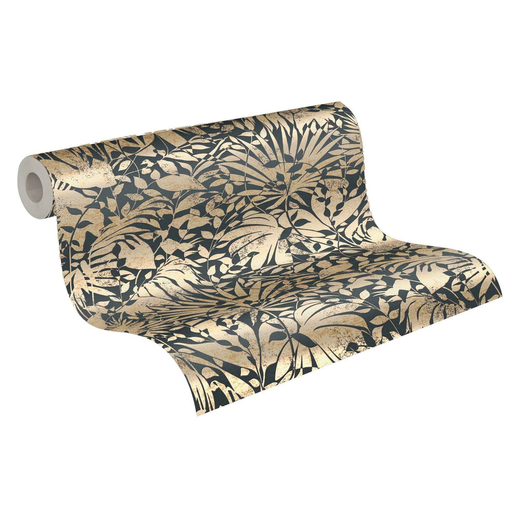 Hochwertige Vliestapete Gold Floral