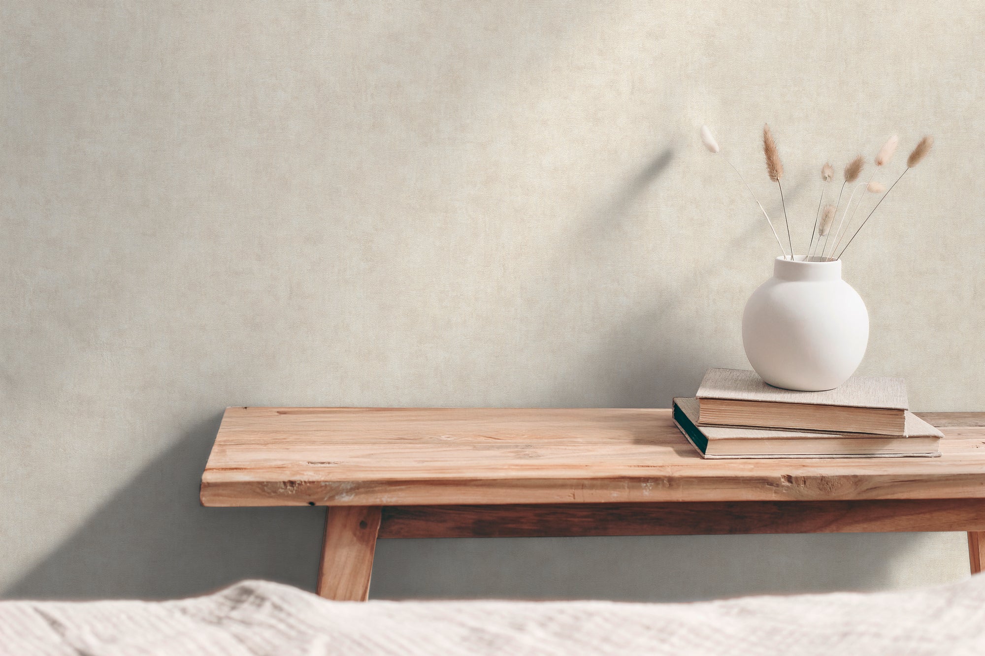 Hochwertige Vliestapete Beige Unitapete