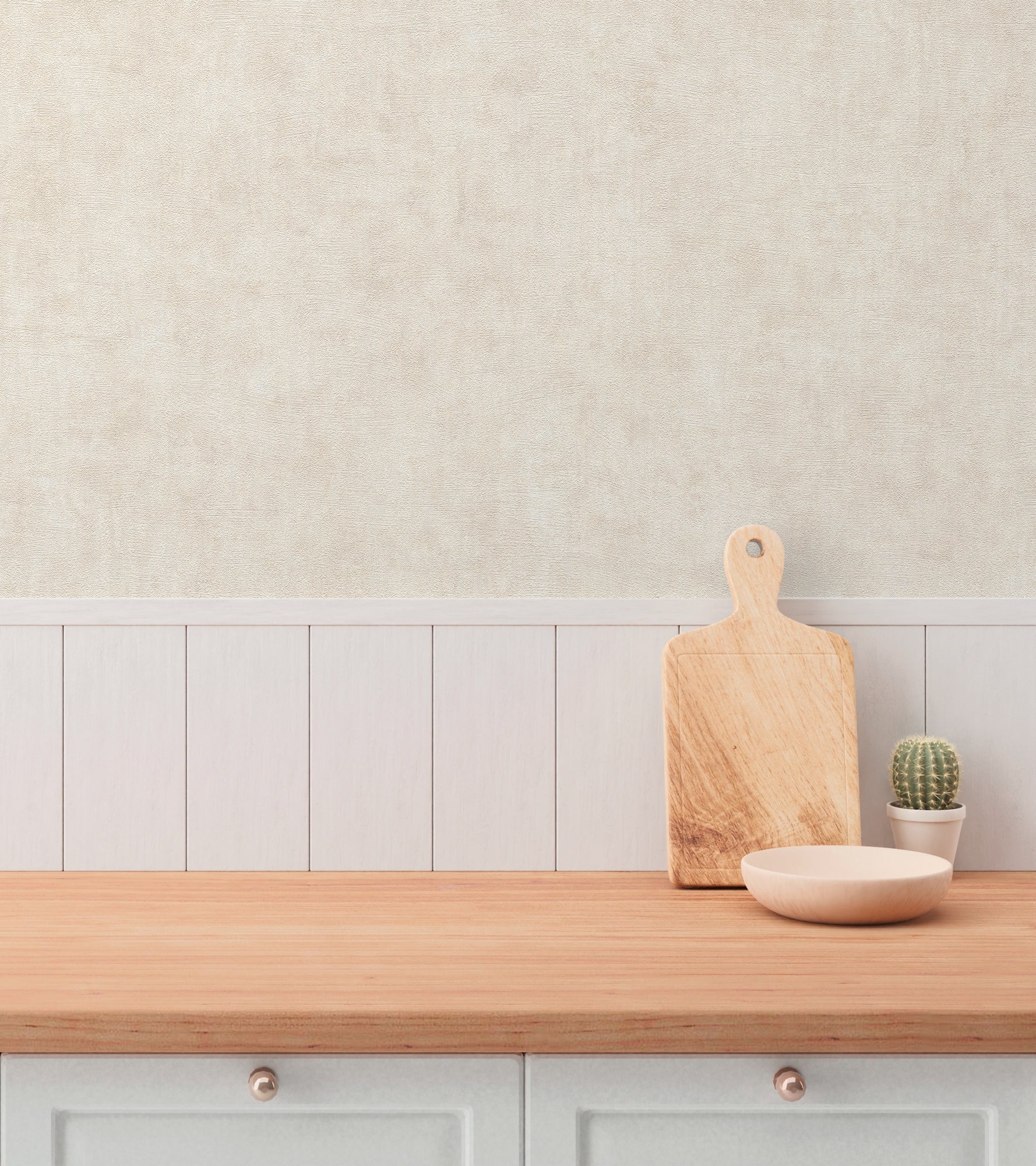 Hochwertige Vliestapete Beige Unitapete