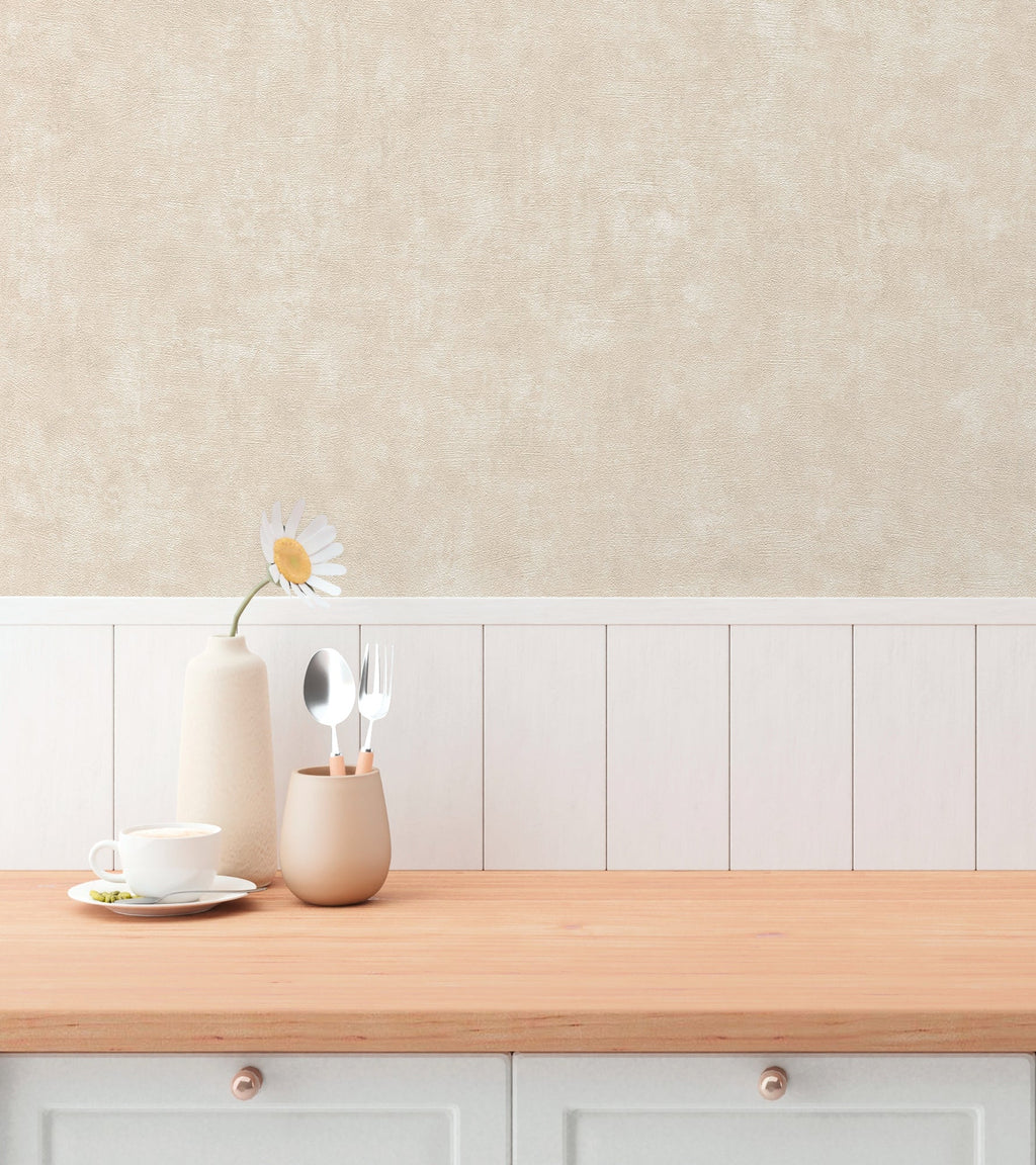 Hochwertige Vliestapete Beige Unitapete