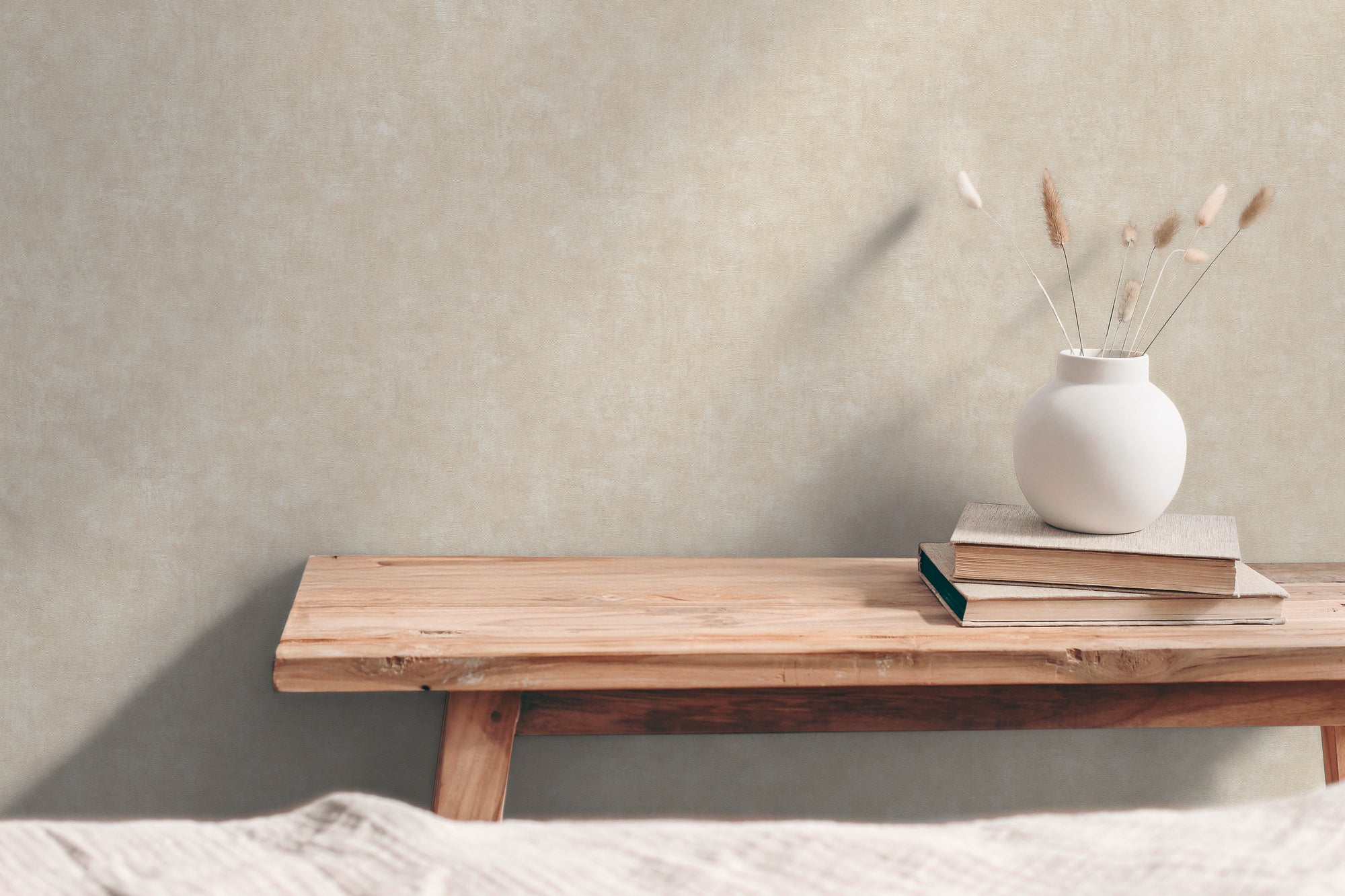 Hochwertige Vliestapete Beige Unitapete