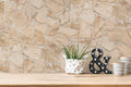 Hochwertige Vliestapete Beige Steinoptik