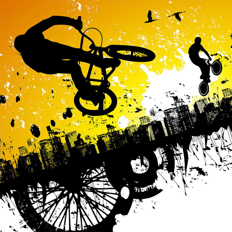 Fotomural Bicycle Rider with BMX Wallpaper - Premium Smooth Non-woven - XXL 2