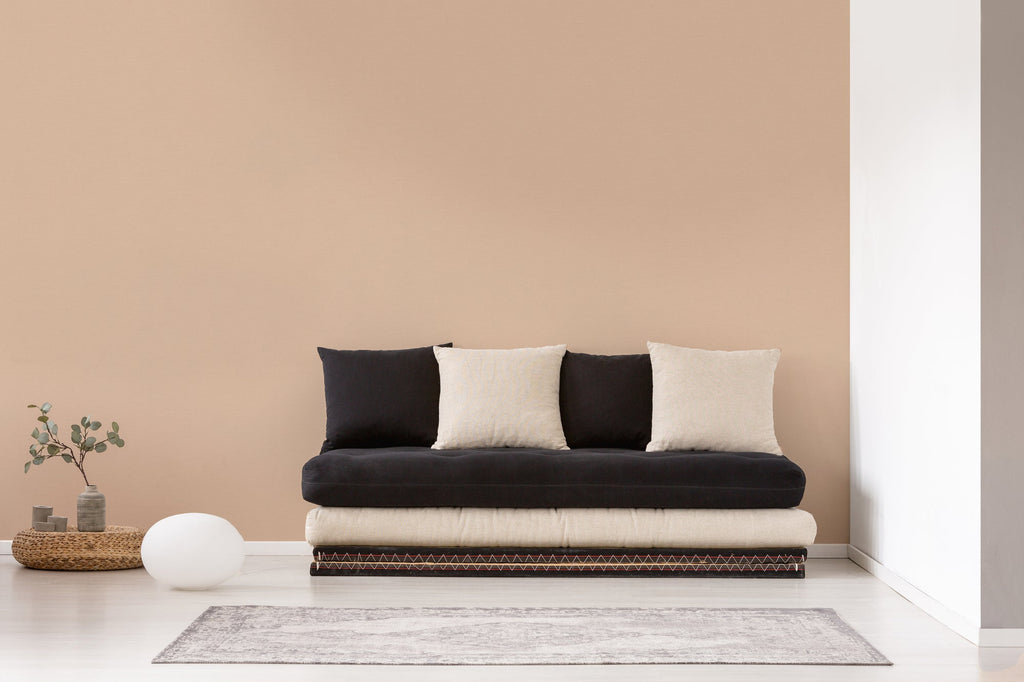Hochwertige Vliestapete Beige Unitapete