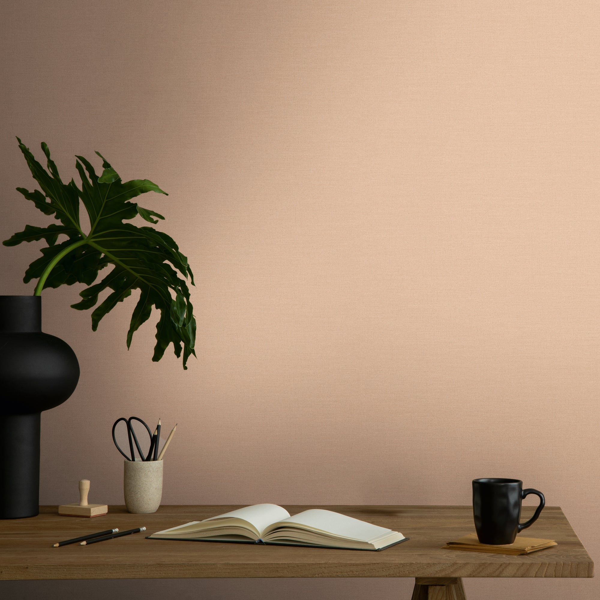 Hochwertige Vliestapete Beige Unitapete