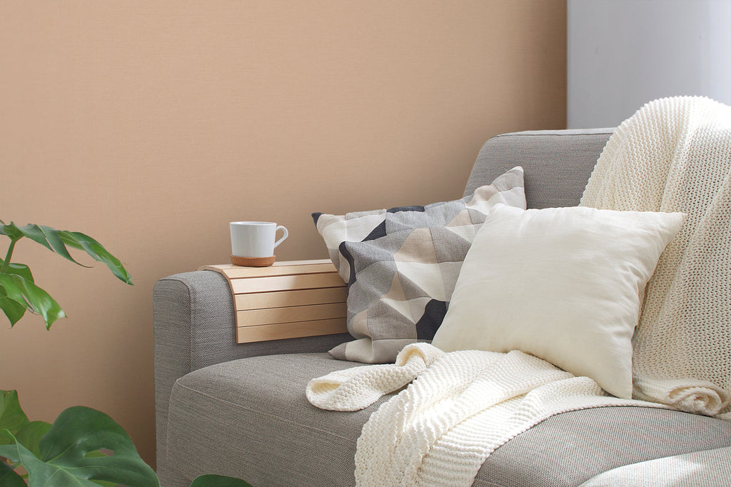 Hochwertige Vliestapete Beige Unitapete