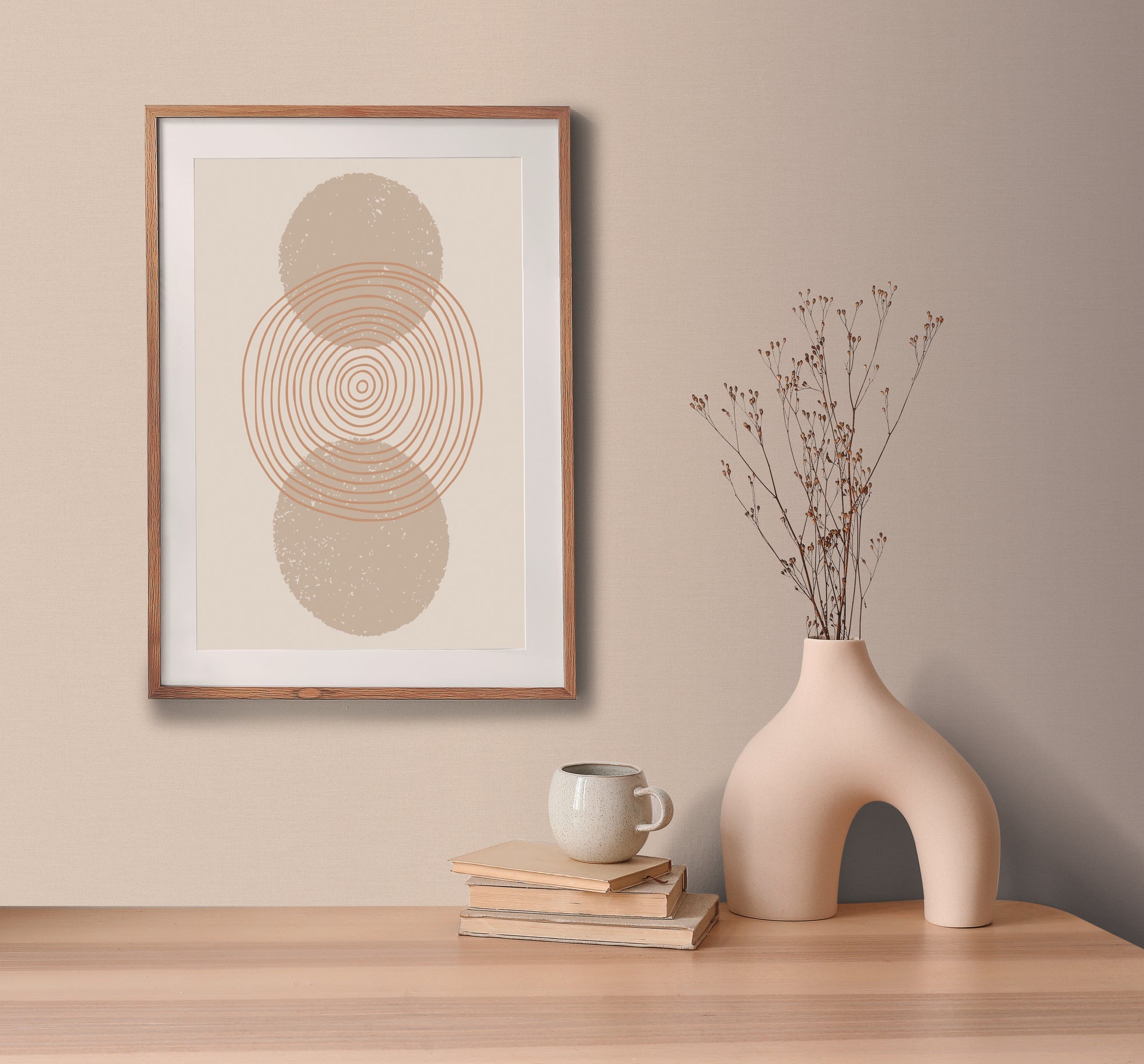 Hochwertige Vliestapete Beige Unitapete