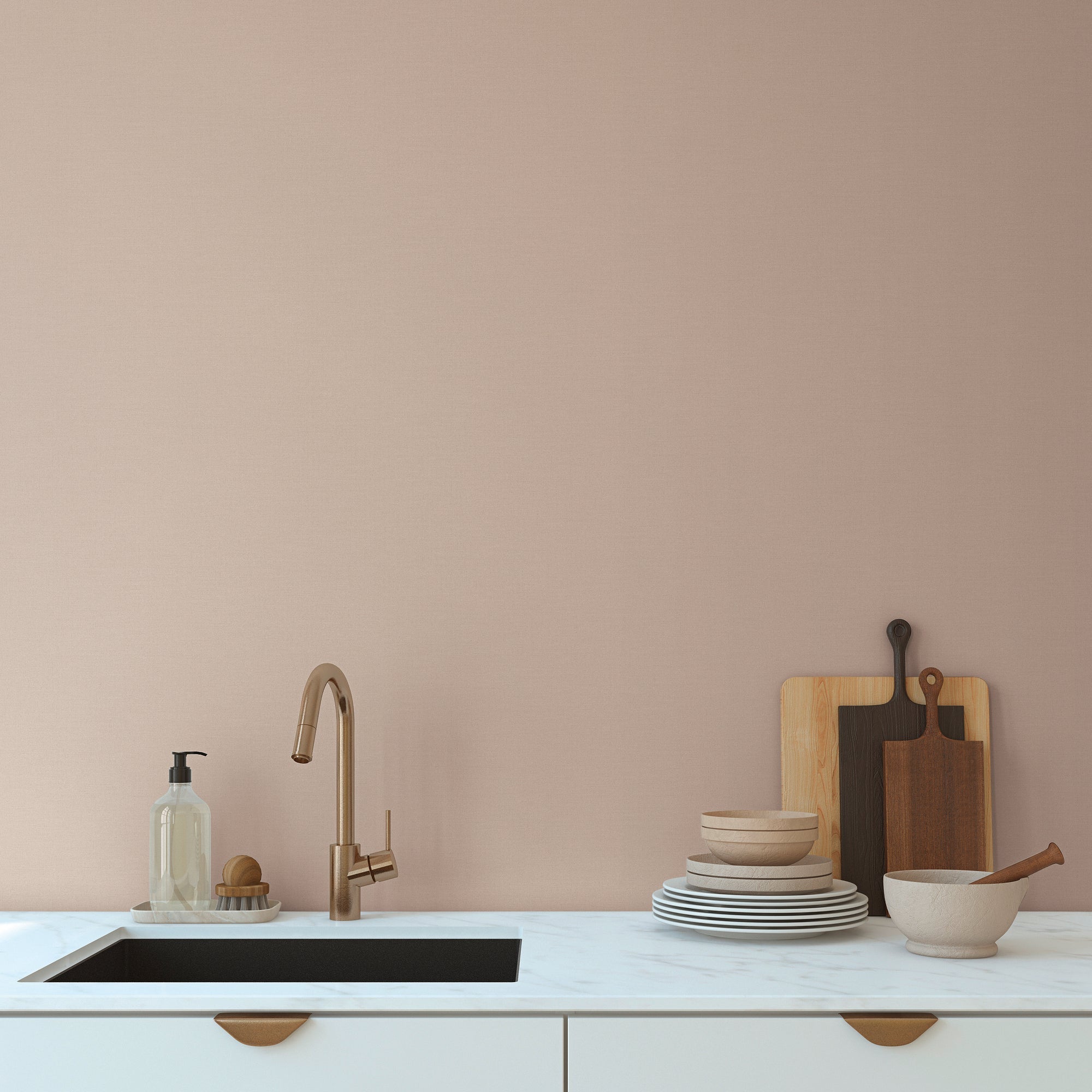Hochwertige Vliestapete Beige Unitapete