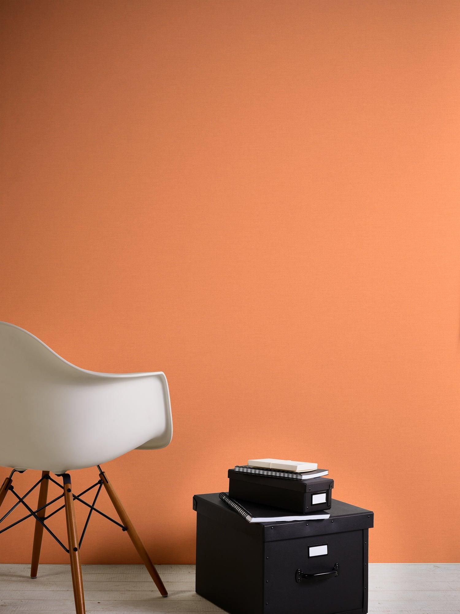 Hochwertige Vliestapete Orange Unitapete