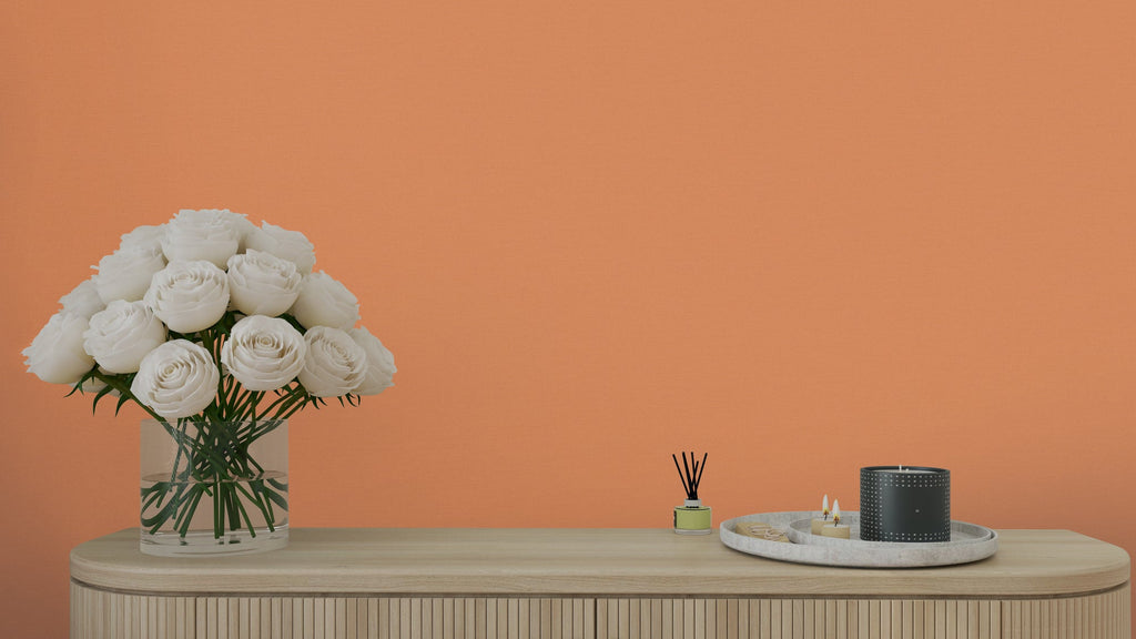Hochwertige Vliestapete Orange Unitapete