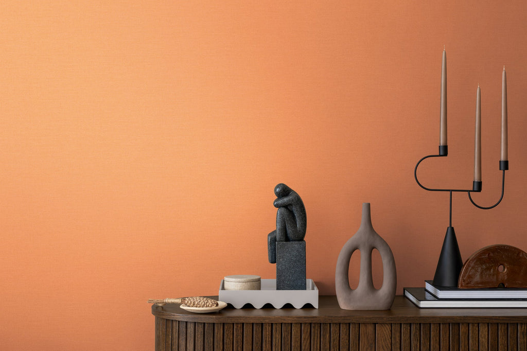 Hochwertige Vliestapete Orange Unitapete