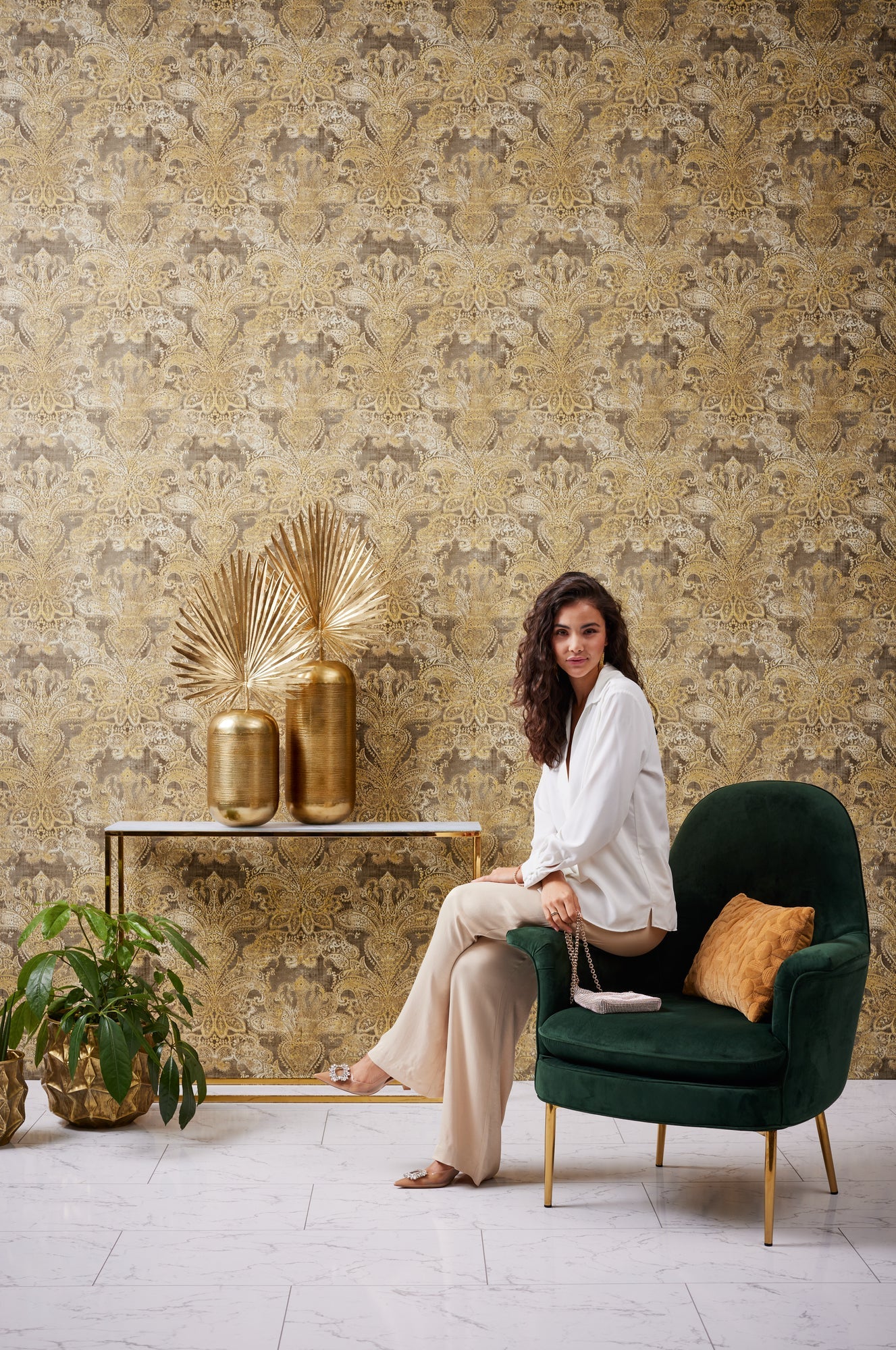Hochwertige Vliestapete Braun Klassisch