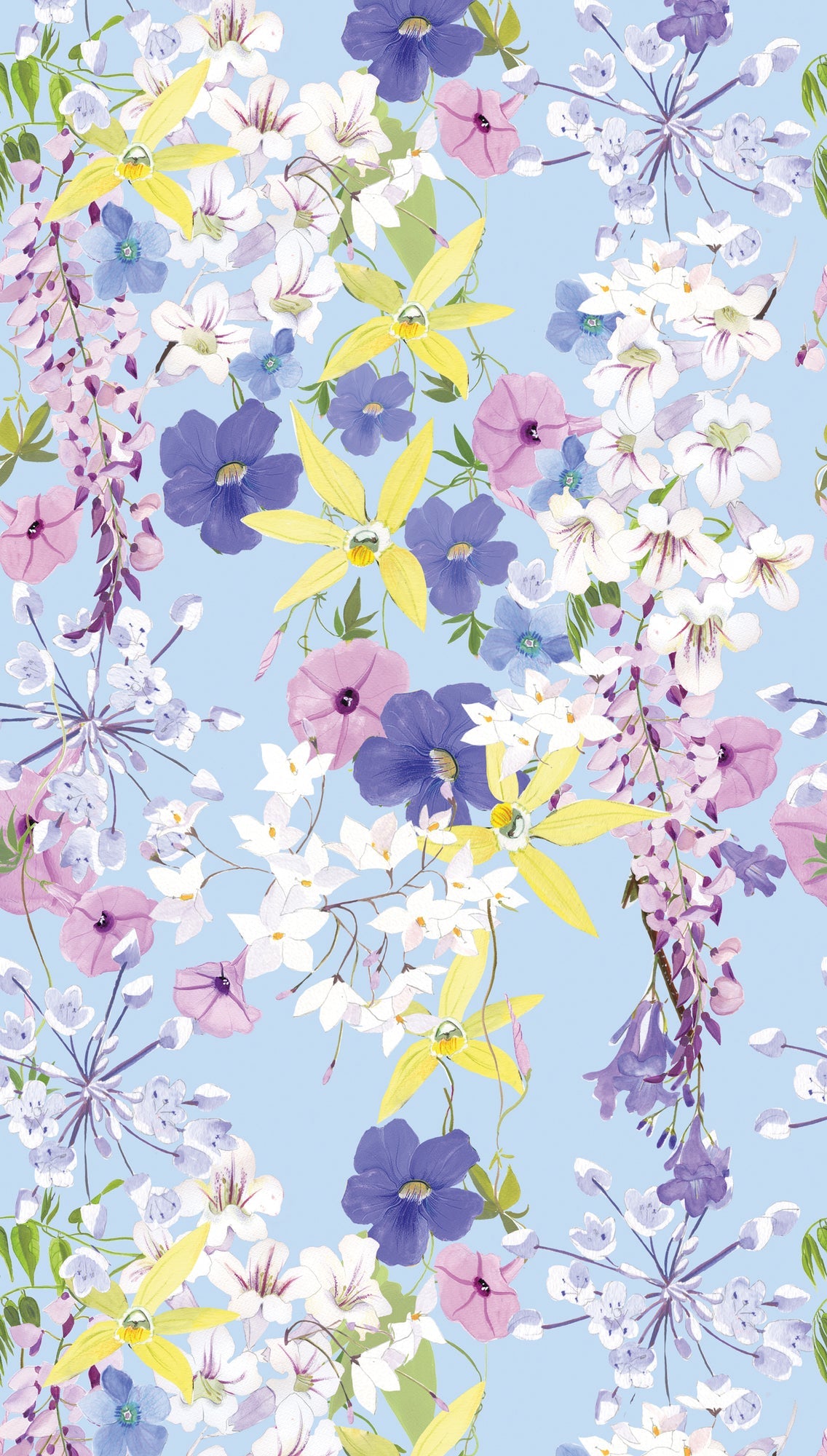 Hochwertige Fototapete Bunt Floral