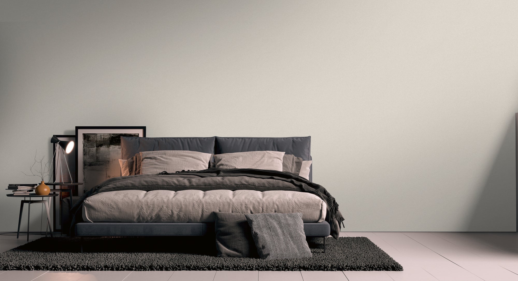 Hochwertige Vliestapete Beige Unitapete