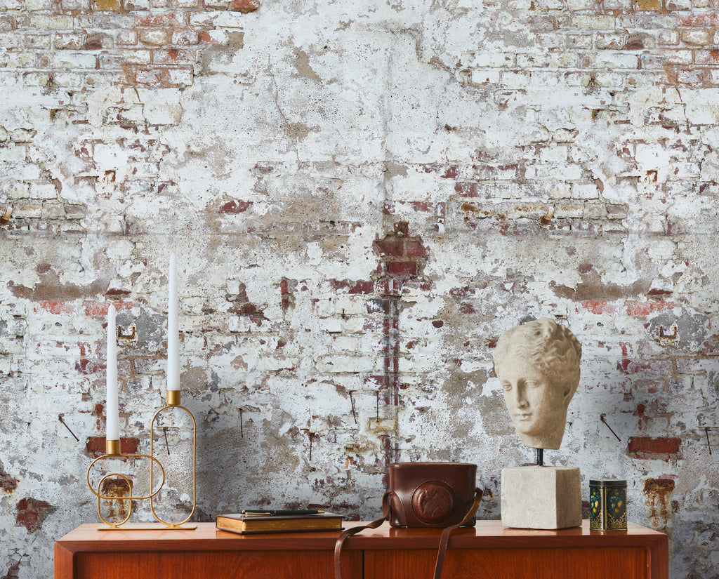 Hochwertige Fototapete Weis Steinoptik