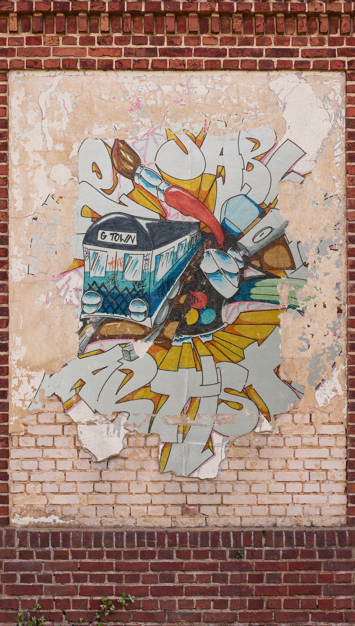 Hochwertige Fototapete Braun Graffiti