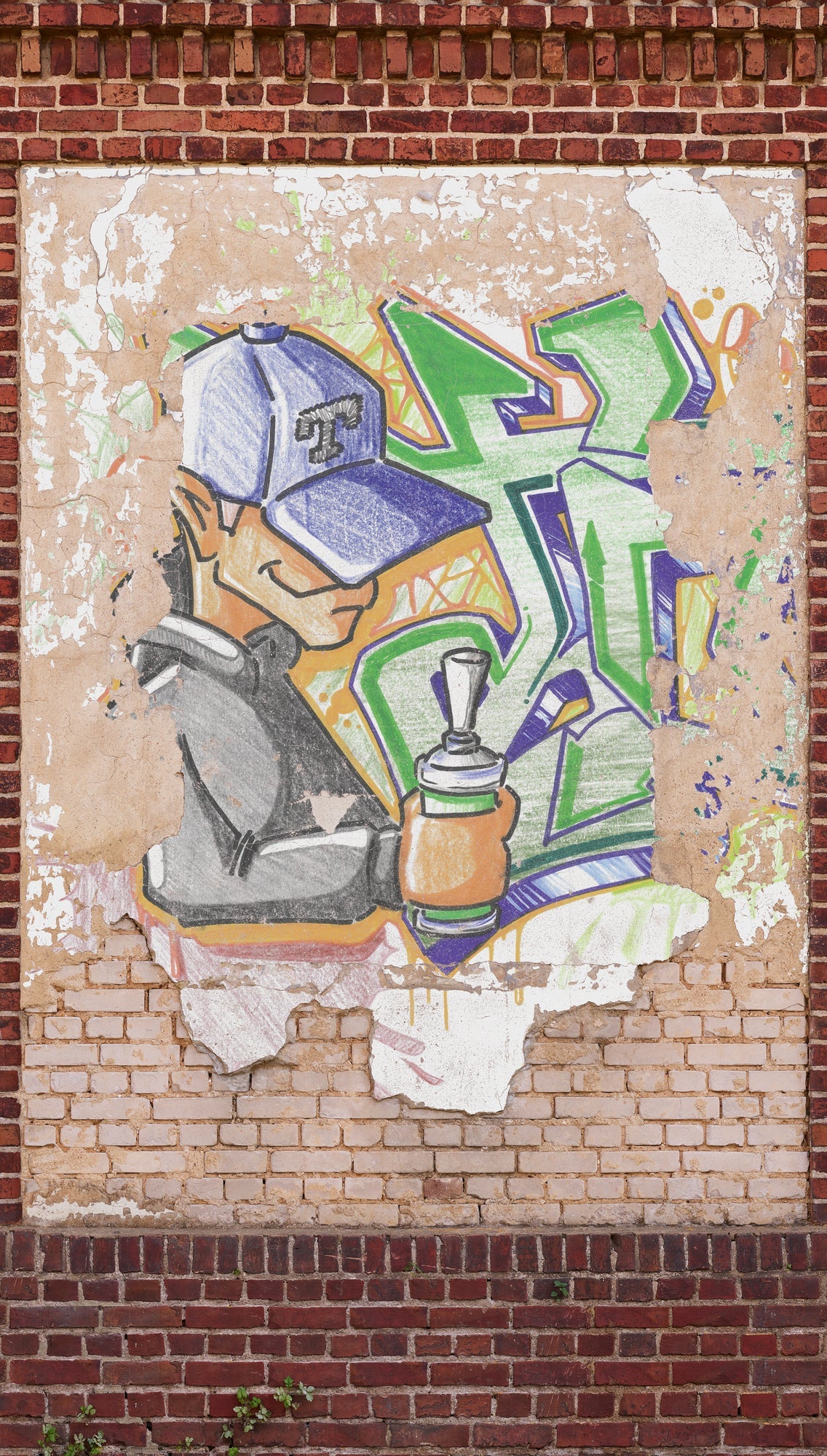 Hochwertige Fototapete Braun Graffiti