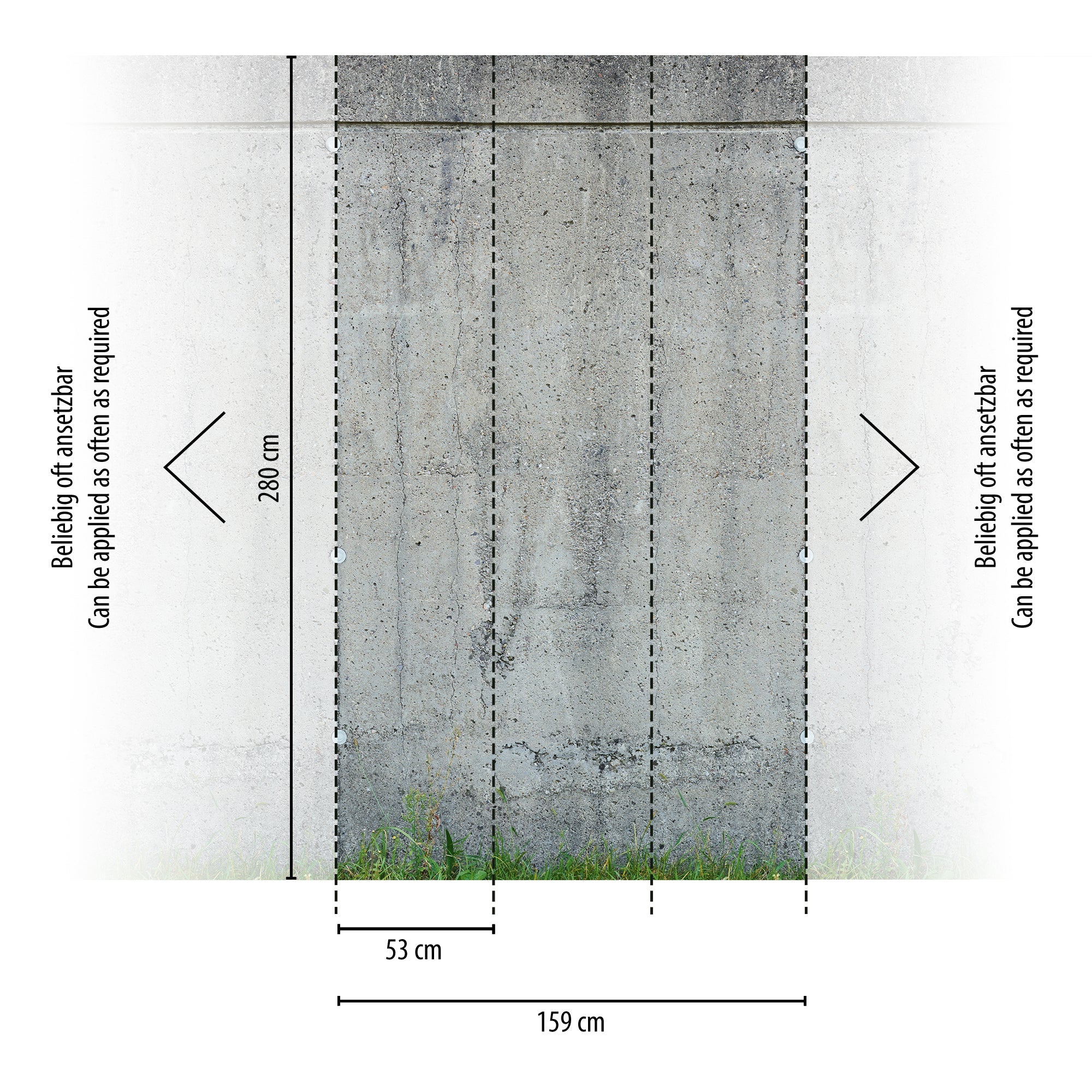 Hochwertige Fototapete Grau Betonoptik