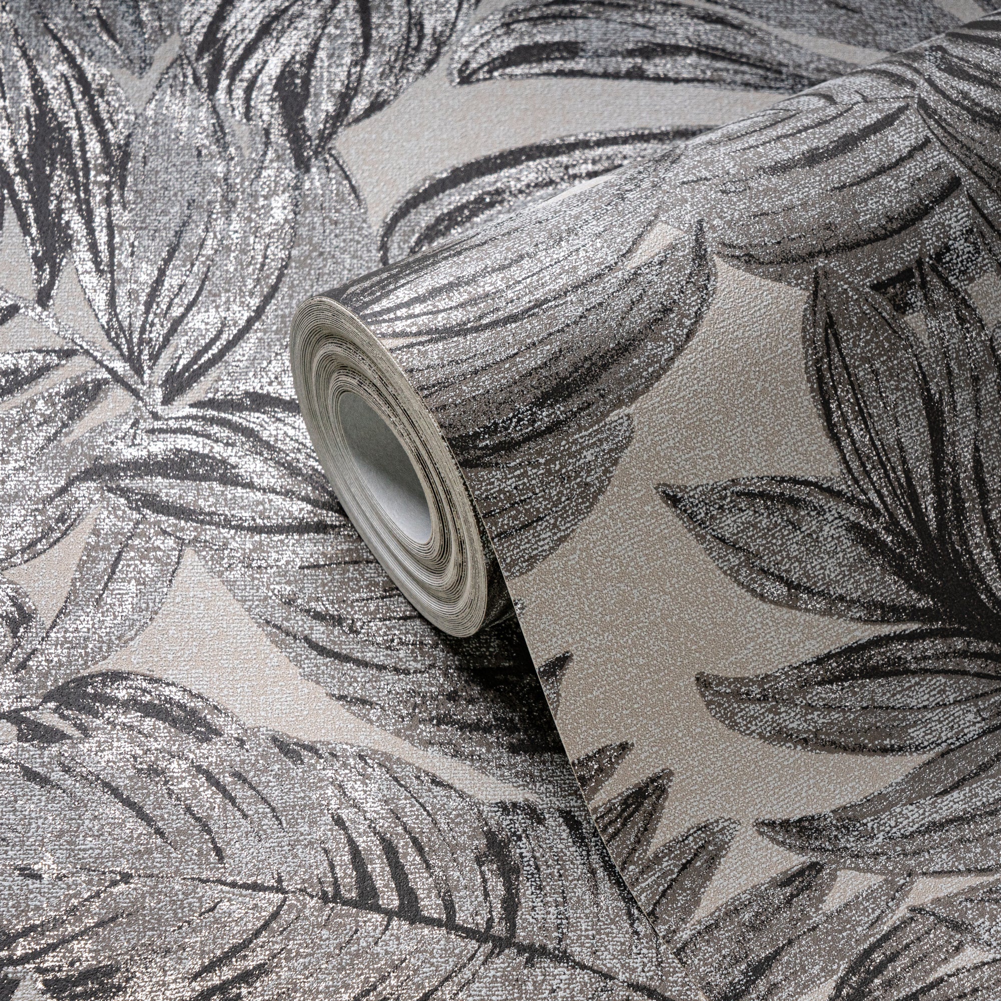 Hochwertige Vliestapete Braun Floral