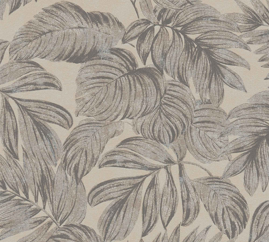 Hochwertige Vliestapete Braun Floral