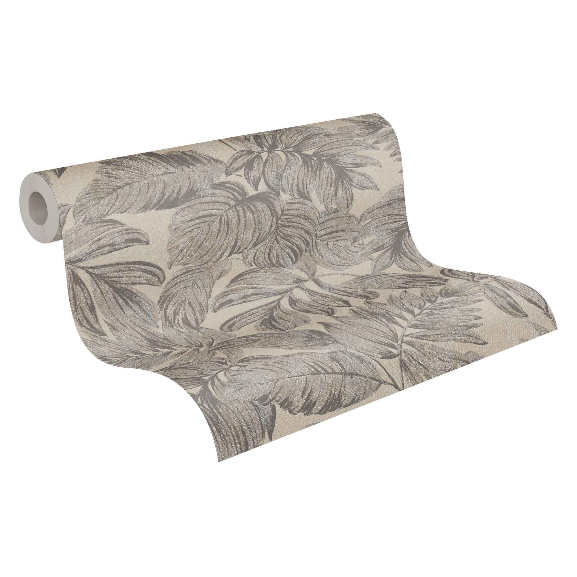 Hochwertige Vliestapete Braun Floral