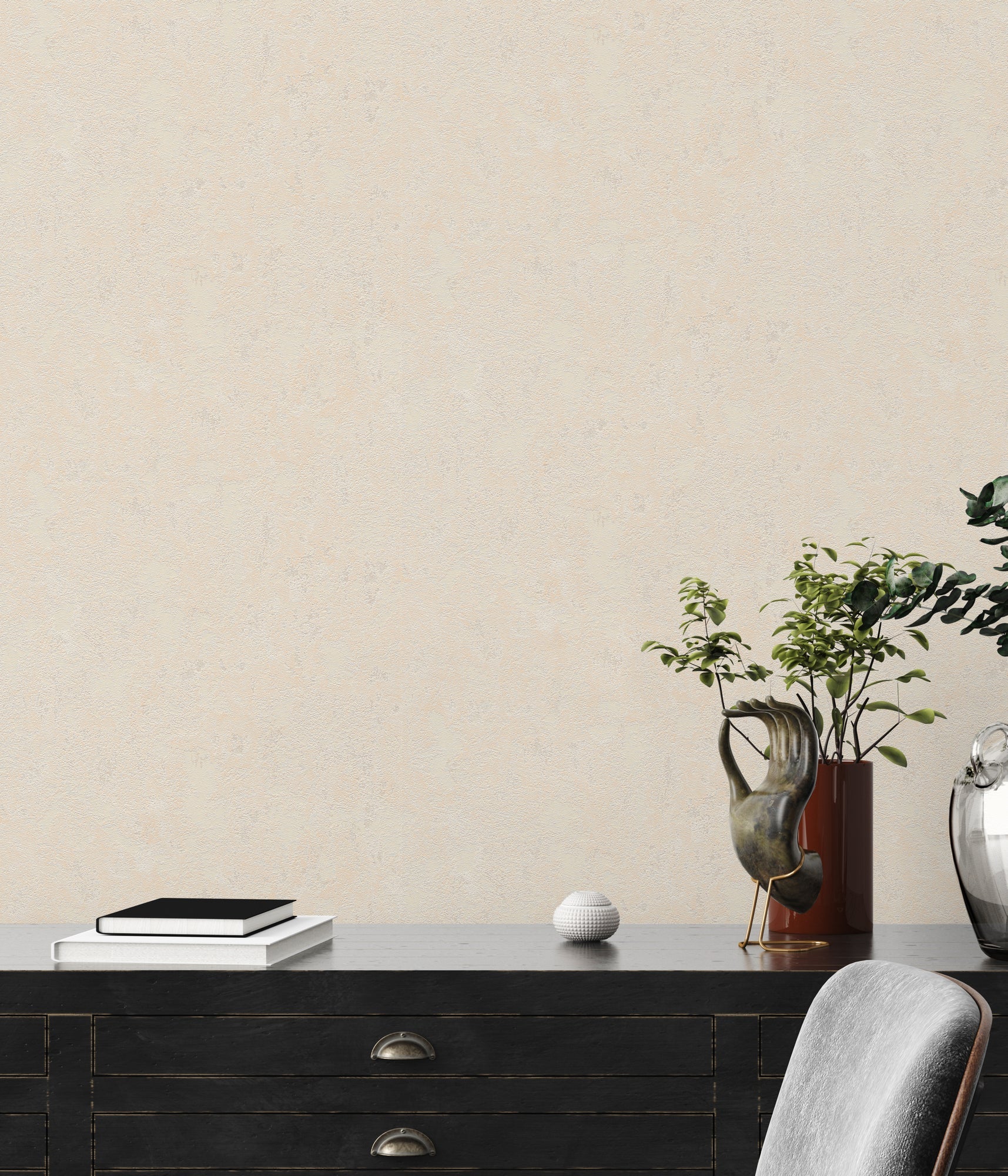 Hochwertige Vliestapete Beige Struktur