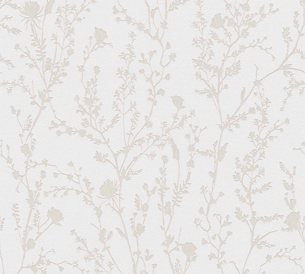 Hochwertige Vliestapete Grau Floral