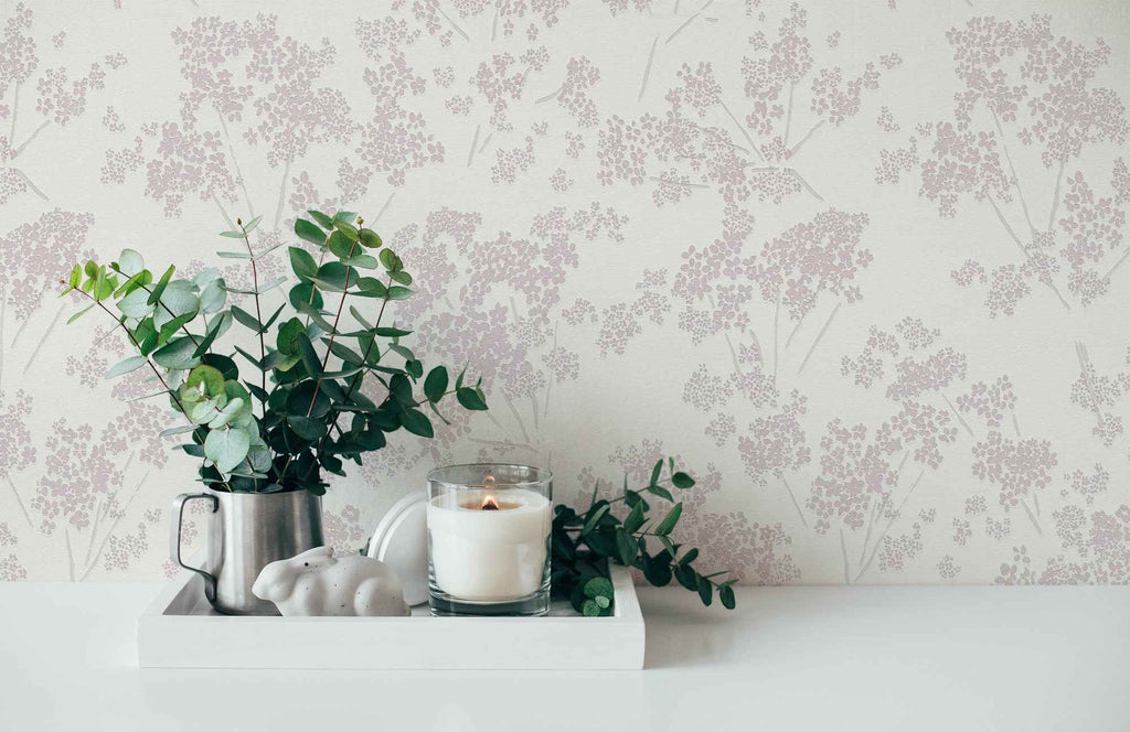 Hochwertige Vliestapete Weis Blumenmuster