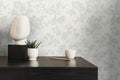Papel pintado tejido no tejido blanco diseño estampado floral - Matex - Imagen 1
