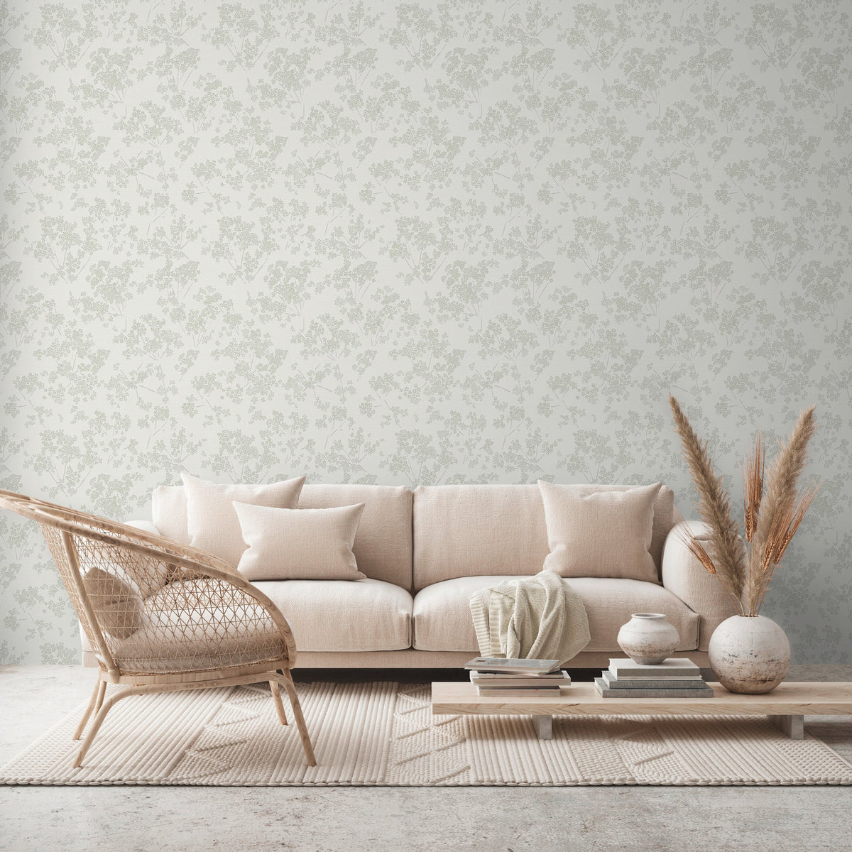 Papel pintado tejido no tejido blanco diseño estampado floral - Matex - Imagen 4