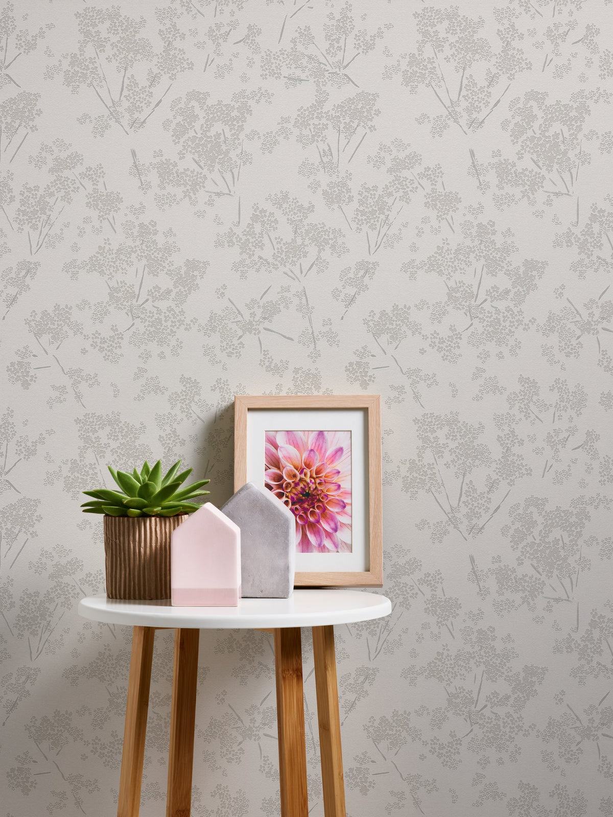 Papel pintado tejido no tejido blanco diseño estampado floral - Matex - Imagen 1