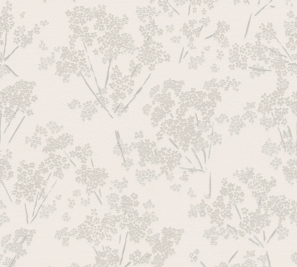 Papel pintado tejido no tejido blanco diseño estampado floral - Matex - Imagen 5