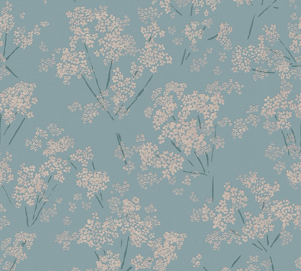 Papel pintado tejido no tejido azul diseño estampado floral - Matex - Imagen 5