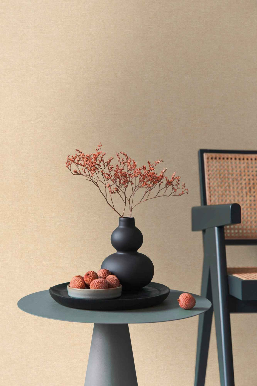 Hochwertige Vliestapete Beige Unitapete