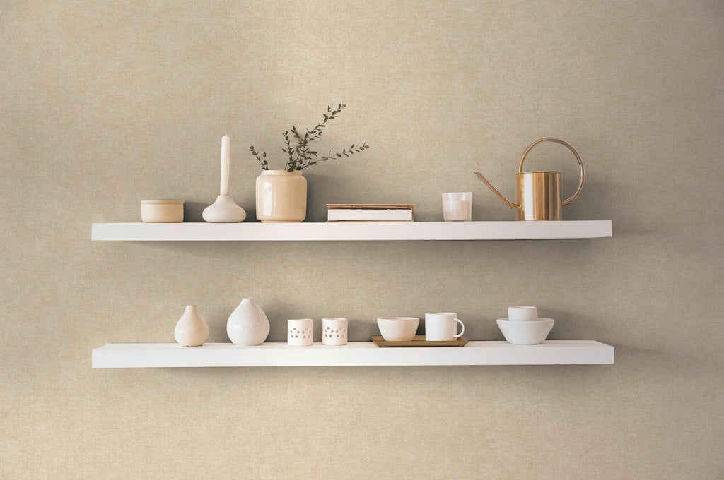 Hochwertige Vliestapete Beige Unitapete