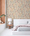 Hochwertige Vliestapete Beige Blumenmuster