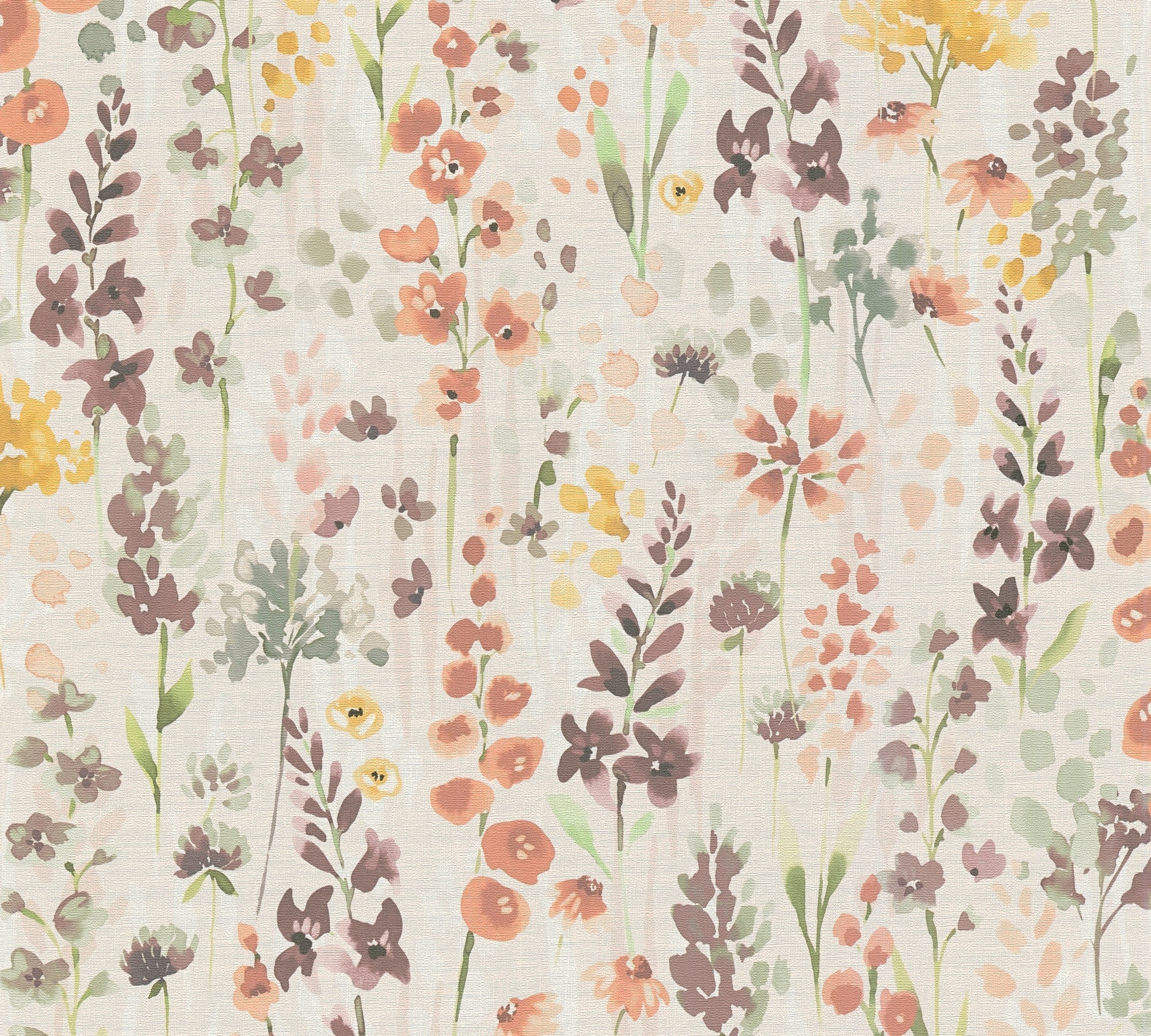 Hochwertige Vliestapete Beige Blumenmuster