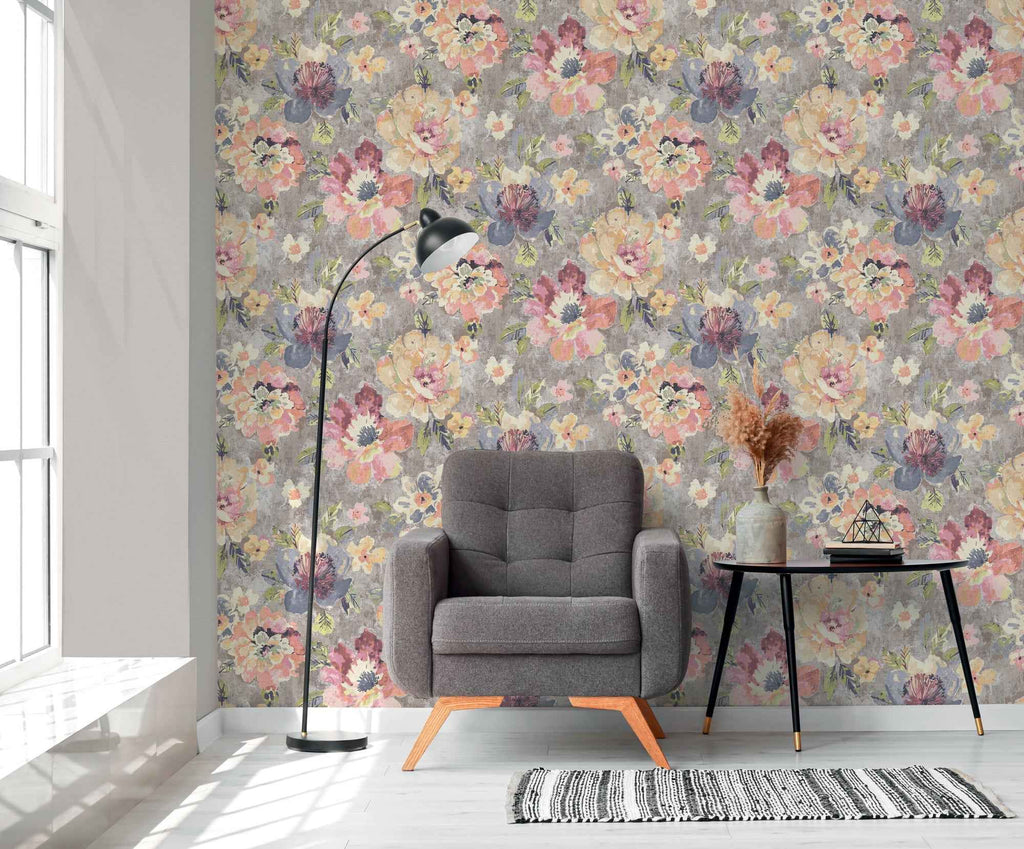 Hochwertige Vliestapete Bunt Blumenmuster