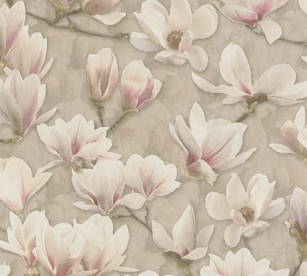 Papel pintado tejido no tejido marrón diseño estampado floral - Matex - Imagen 4