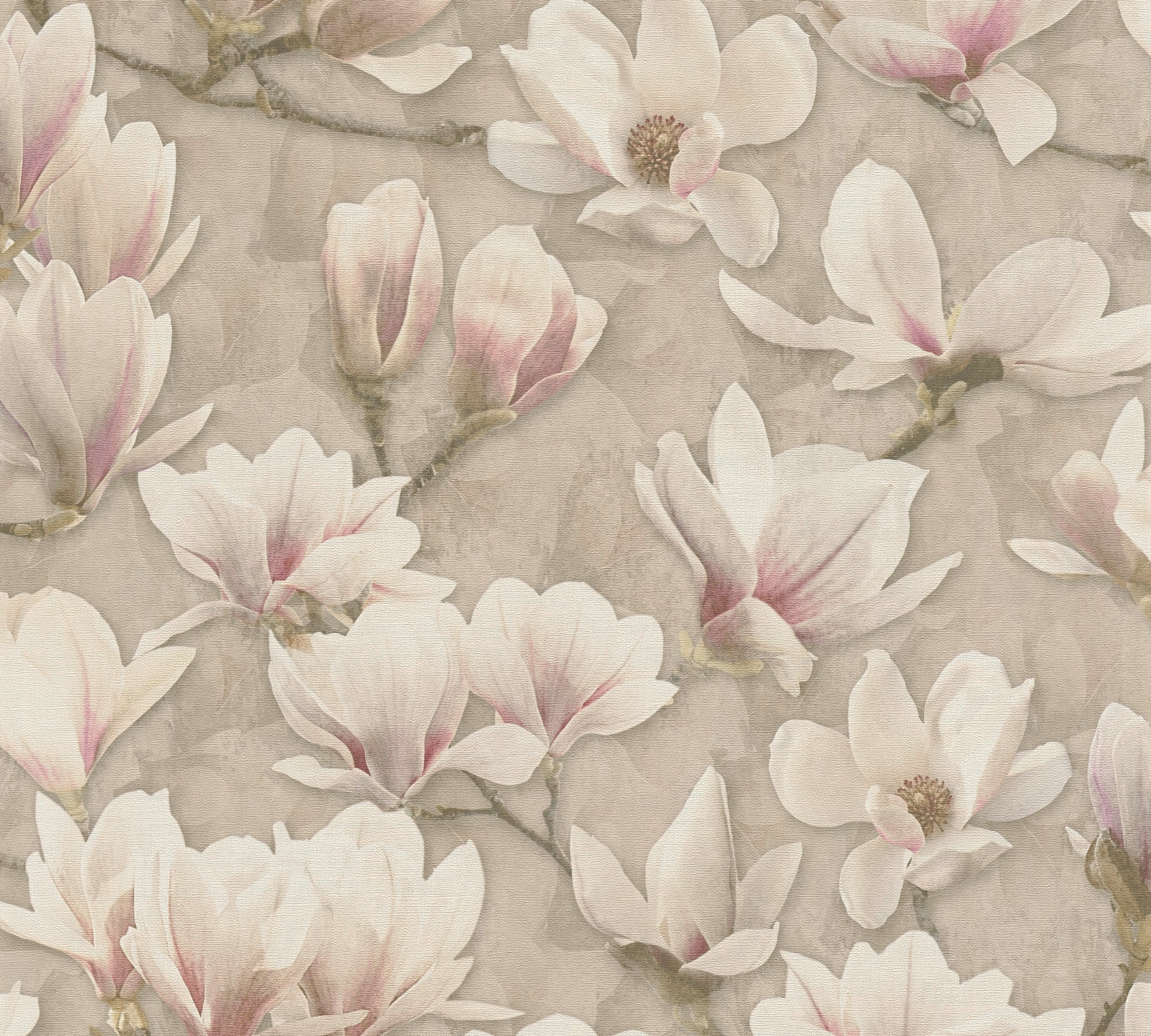 Hochwertige Vliestapete Braun Blumenmuster
