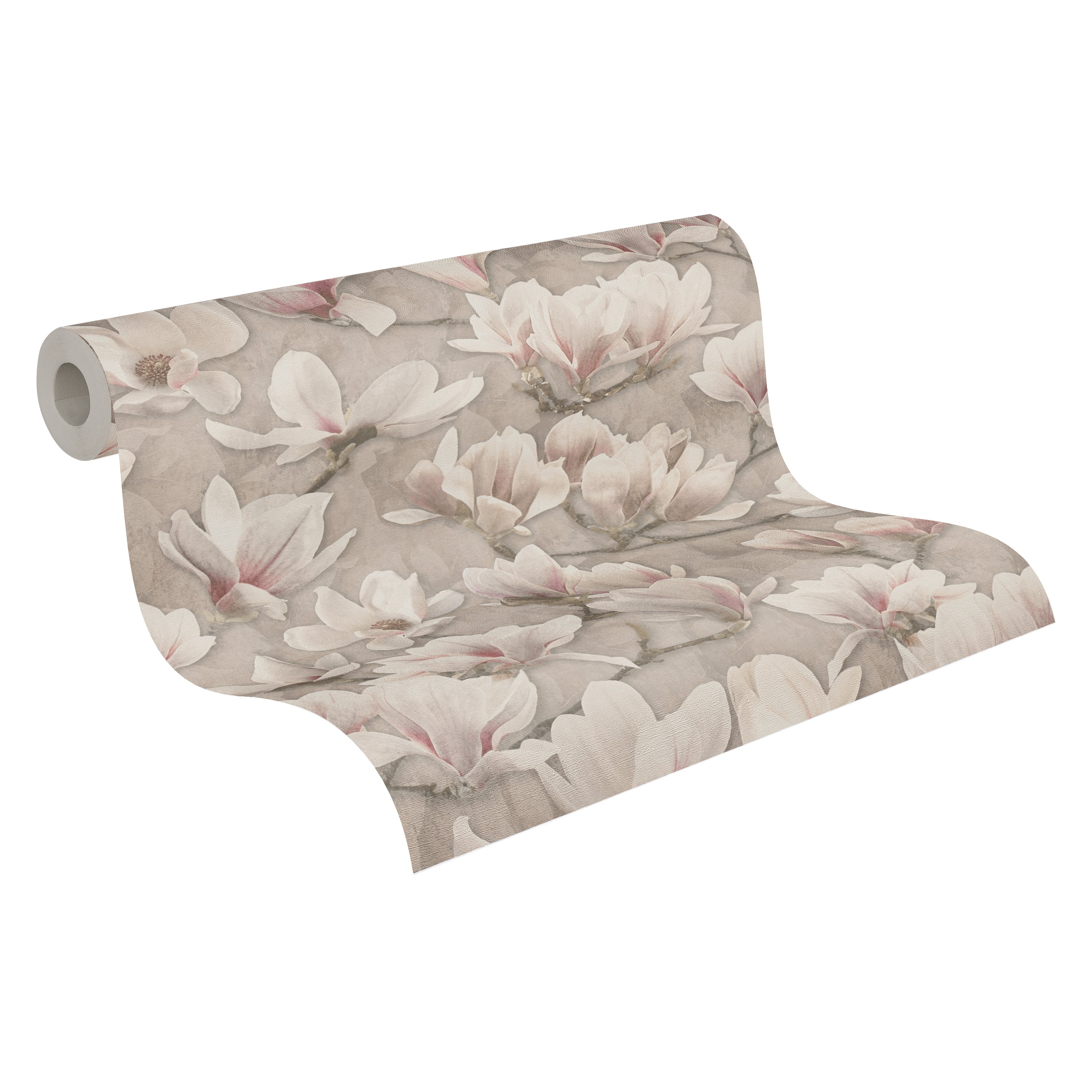 Hochwertige Vliestapete Braun Blumenmuster