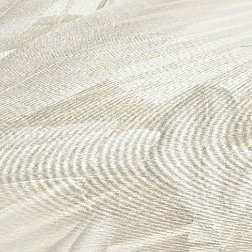 Hochwertige Vliestapete Beige Dschungel