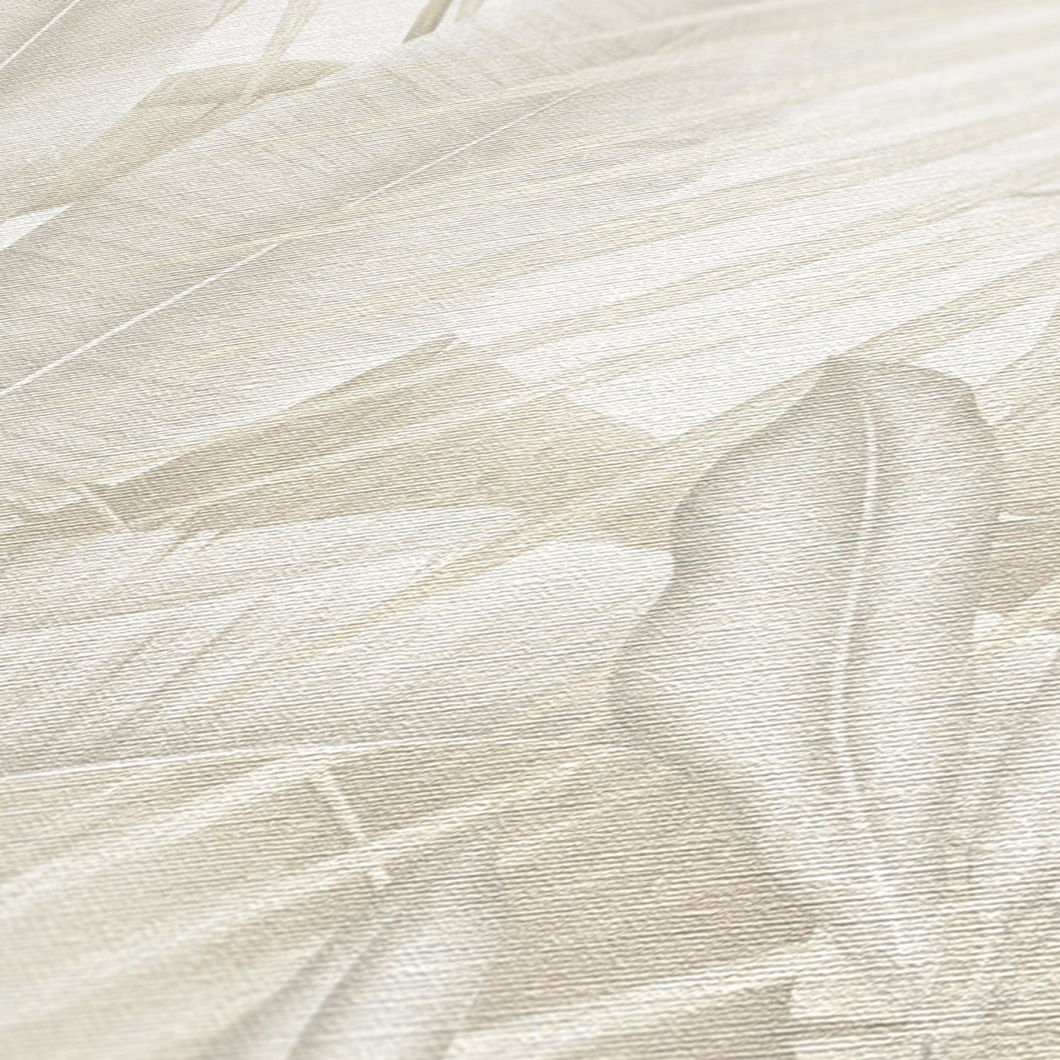 Hochwertige Vliestapete Beige Dschungel