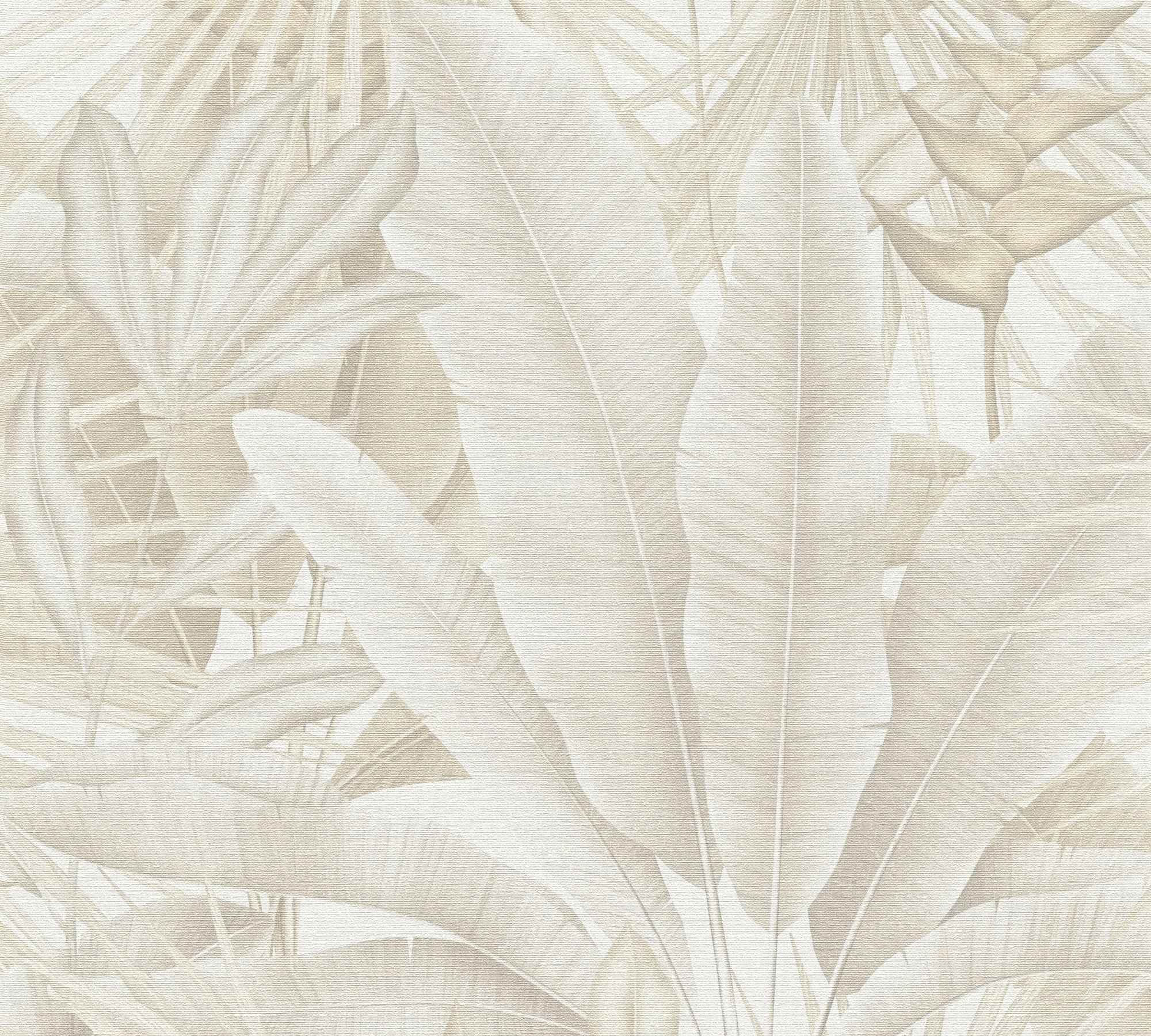 Hochwertige Vliestapete Beige Dschungel