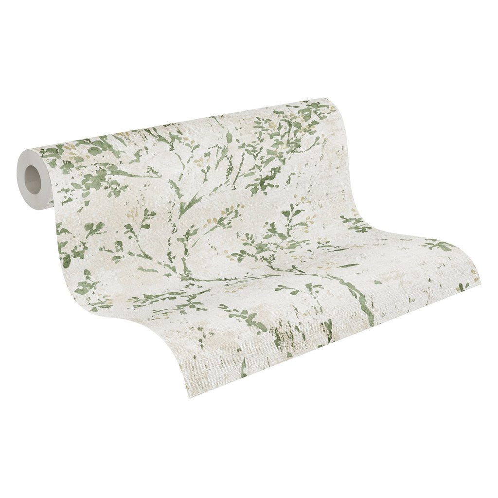 Hochwertige Vliestapete Beige Floral