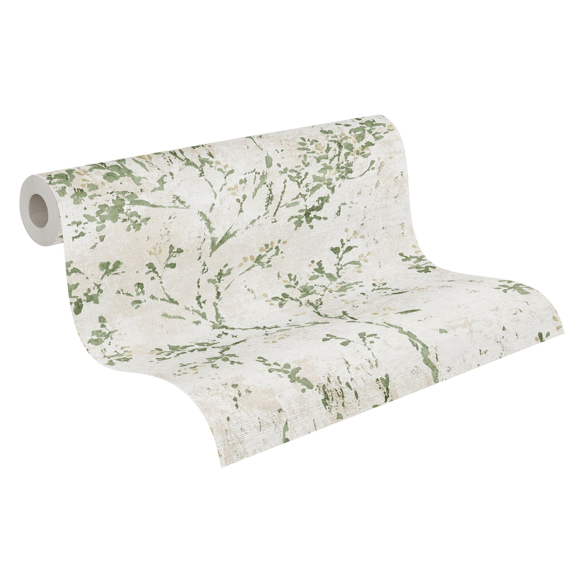 Hochwertige Vliestapete Beige Floral