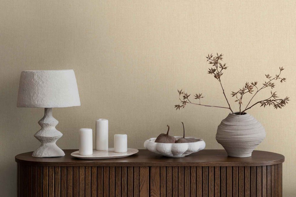 Hochwertige Vliestapete Beige Unitapete