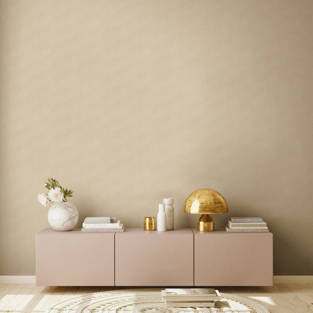 Hochwertige Vliestapete Beige Unitapete