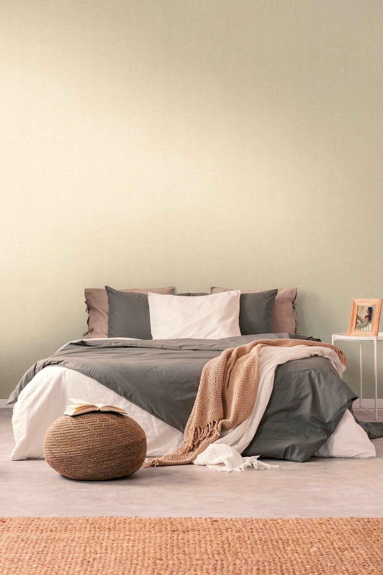 Hochwertige Vliestapete Beige Unitapete